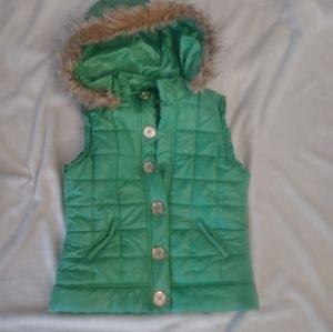Justice girls green vest